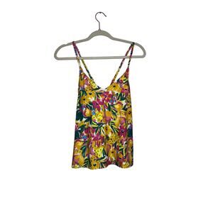 🥳 5/$20 NWT Anne Cole Blouson Tankini Top XS Floral V Neck Swim Top Built In Bra